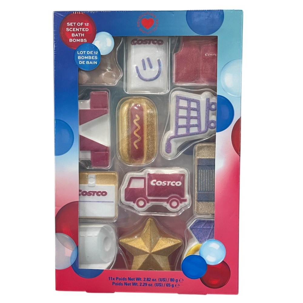 NIB Revolution Set of 12 Costco Themed Bath Bombs - Gift Idea -